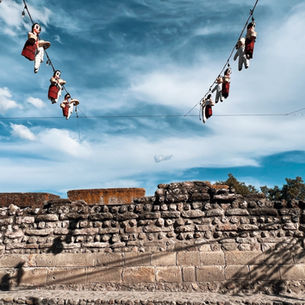 An ancient stone wall in Oaxaca, Mexico.