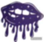 Custom design of dripping purple lips with stars