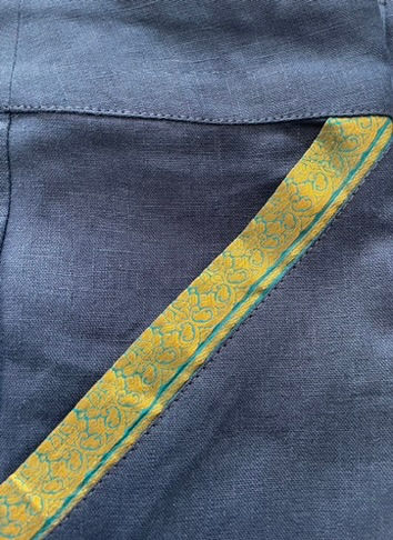 Thumbnail: navy linen tall ladies trousers