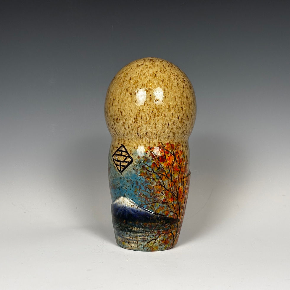Thumbnail: "Ojizosan" (Little Buddha) M-size no.11 fall raised Mount Fuji (Sumiyo Toribe)