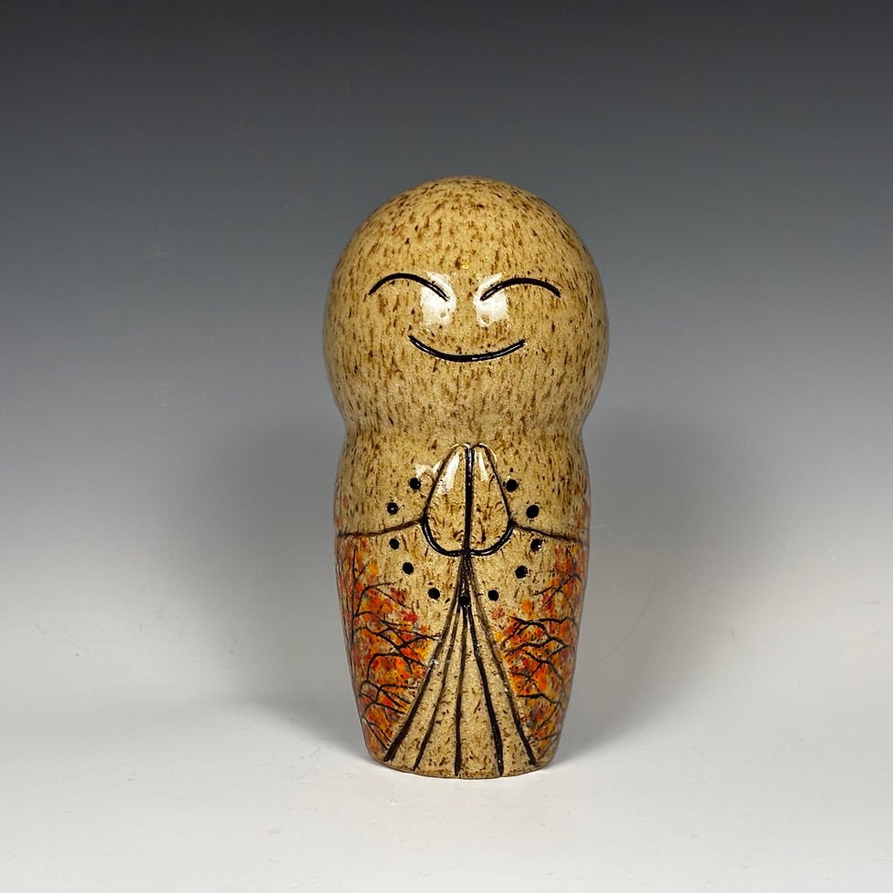 Thumbnail: "Ojizosan" (Little Buddha) M-size no.11 fall raised Mount Fuji (Sumiyo Toribe)
