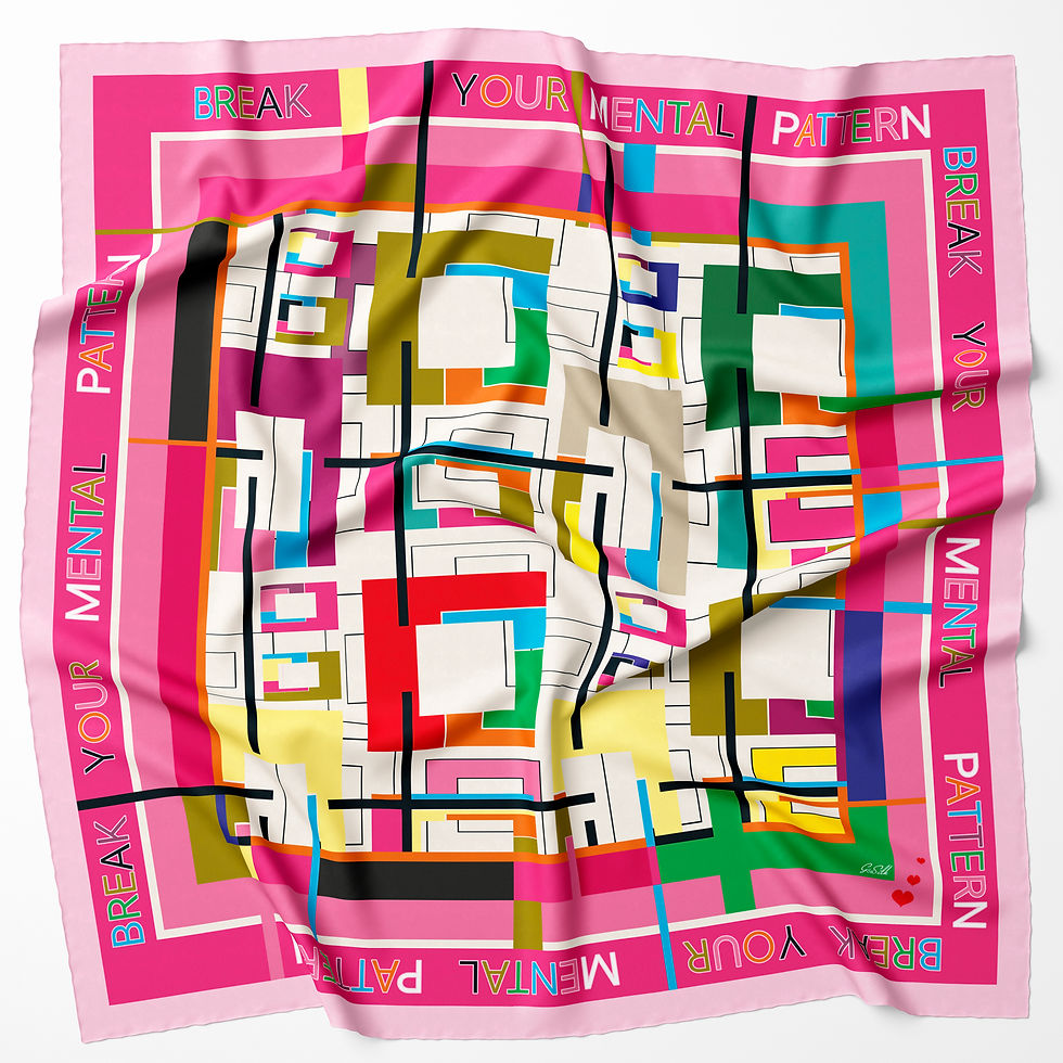Thumbnail: Silk Scarf - Mantra 100 x 100 cm - by Gloria Franco