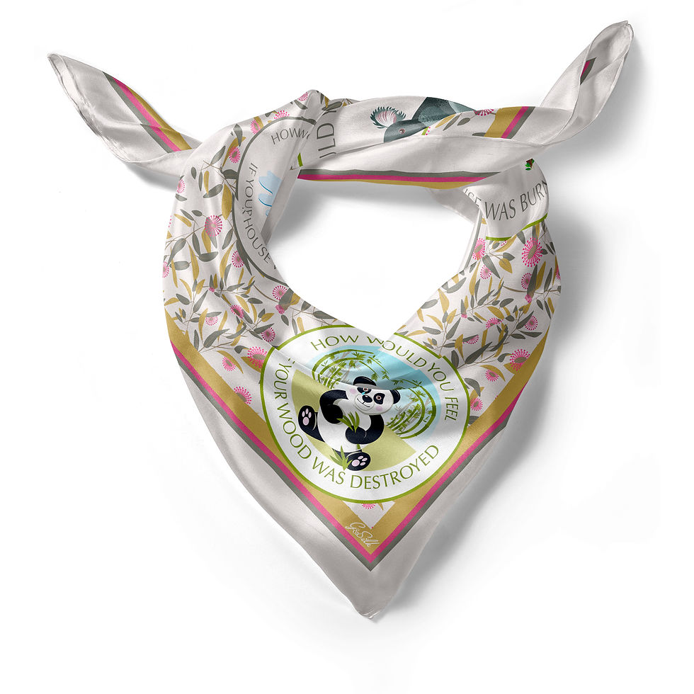 Thumbnail: Silk Scarf - WISE PLANET - by Gloria Franco