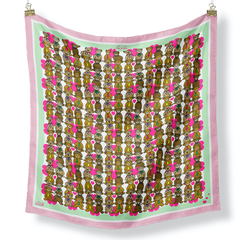 Thumbnail: Twill Silk - Love is Love 100x100 cm - by Gloria Franco