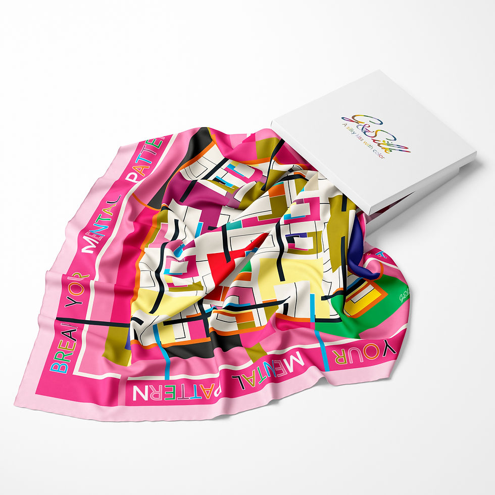 Thumbnail: Silk Scarf - Mantra 100 x 100 cm - by Gloria Franco