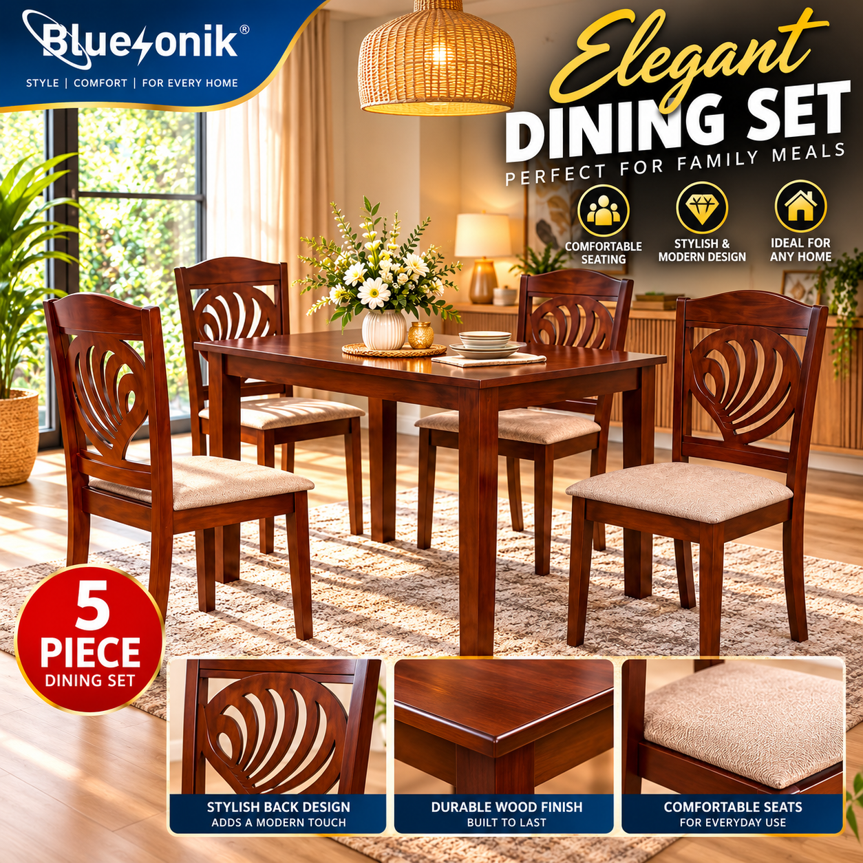 Bluesonik Elegant Dining Set 🍽️✨