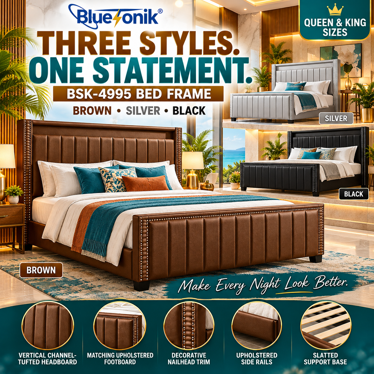 Bluesonik BSK-4995 Bed Frame šļøāØ