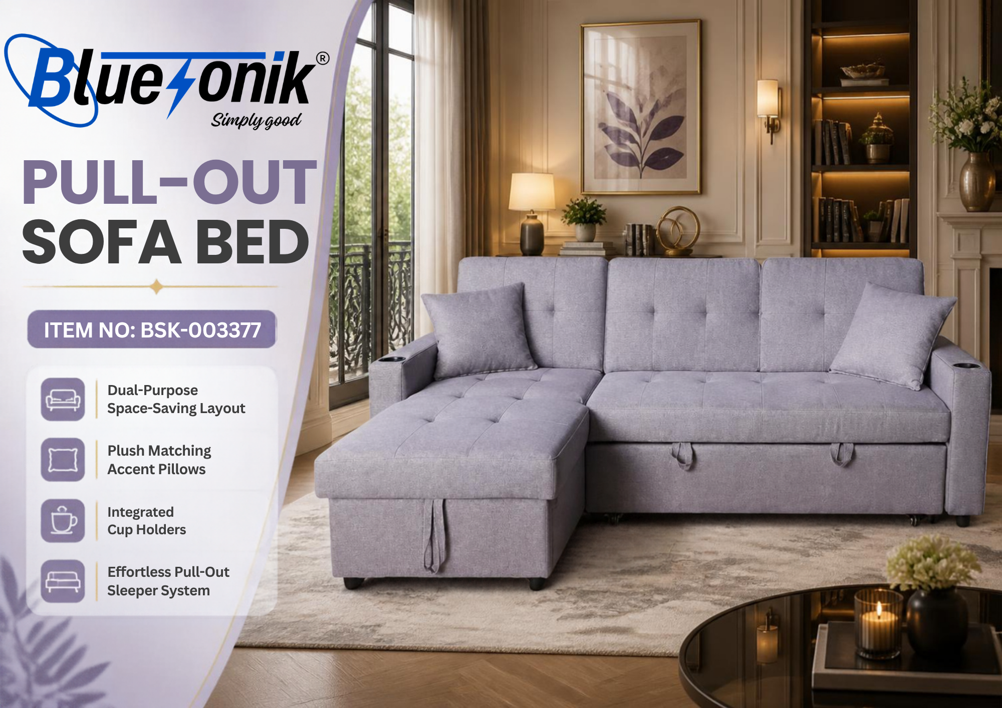 Bluesonik Pull-Out Sofa Bed ποΈβ¨