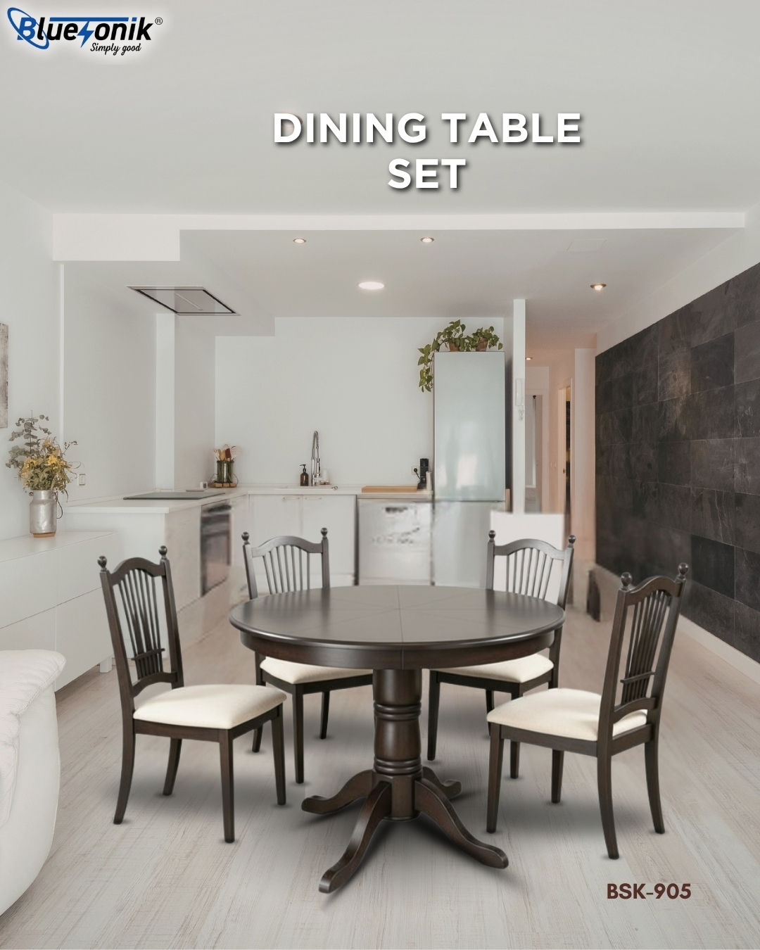 Bluesonik 4 Chair Dining Table Set