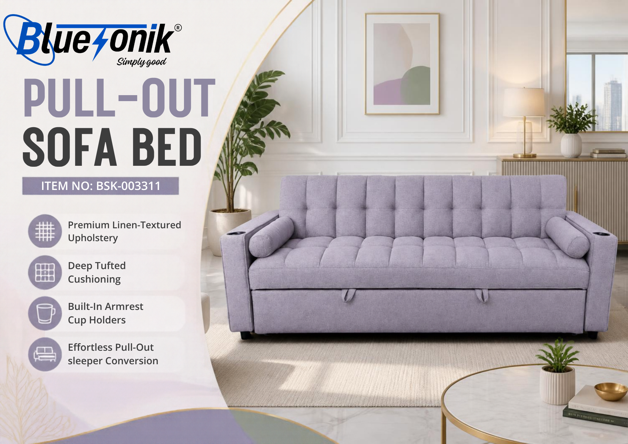 Bluesonik Pull-Out Sofa Bed ποΈβ¨