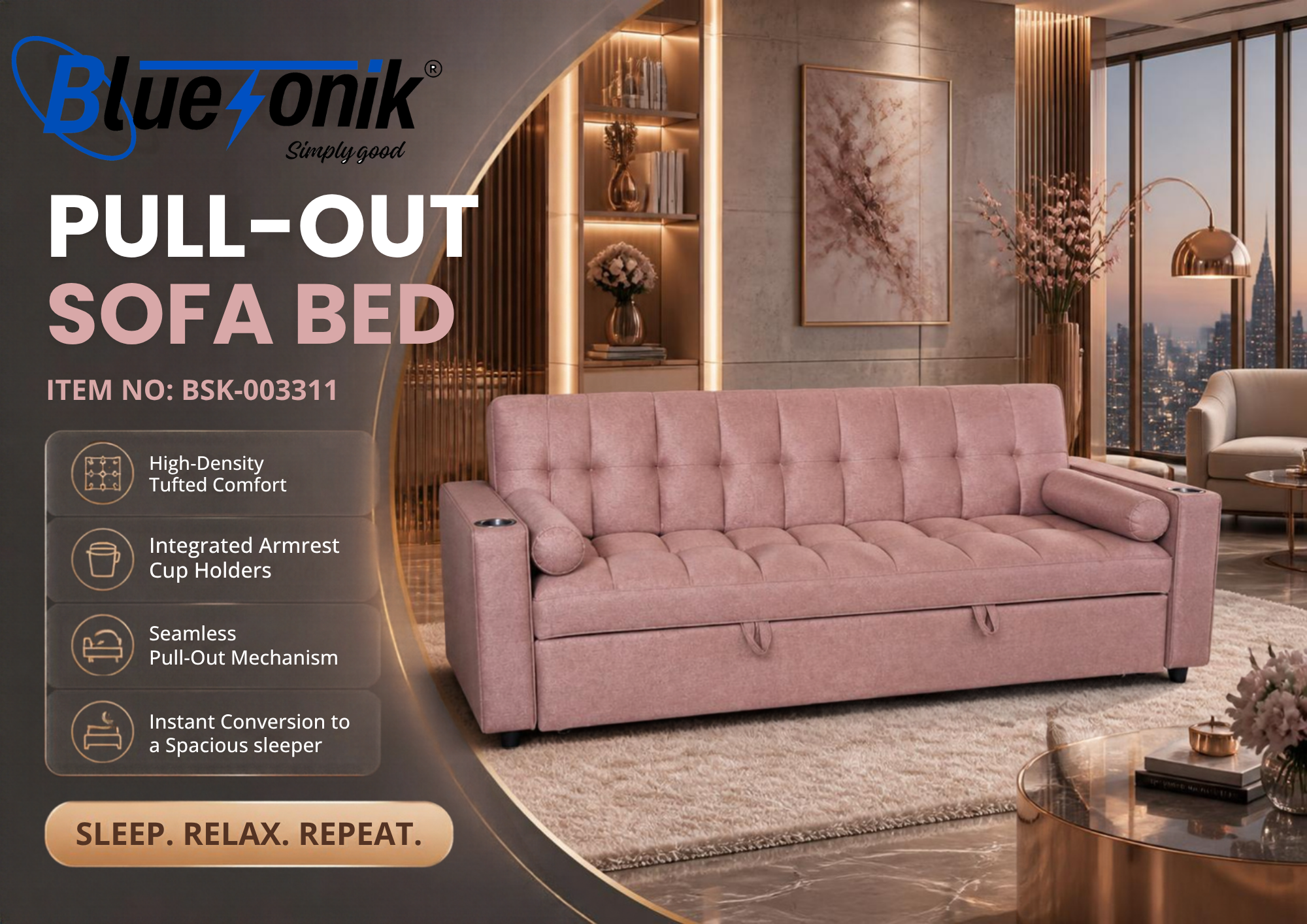 Bluesonik Pull-Out Sofa Bed ποΈβ¨