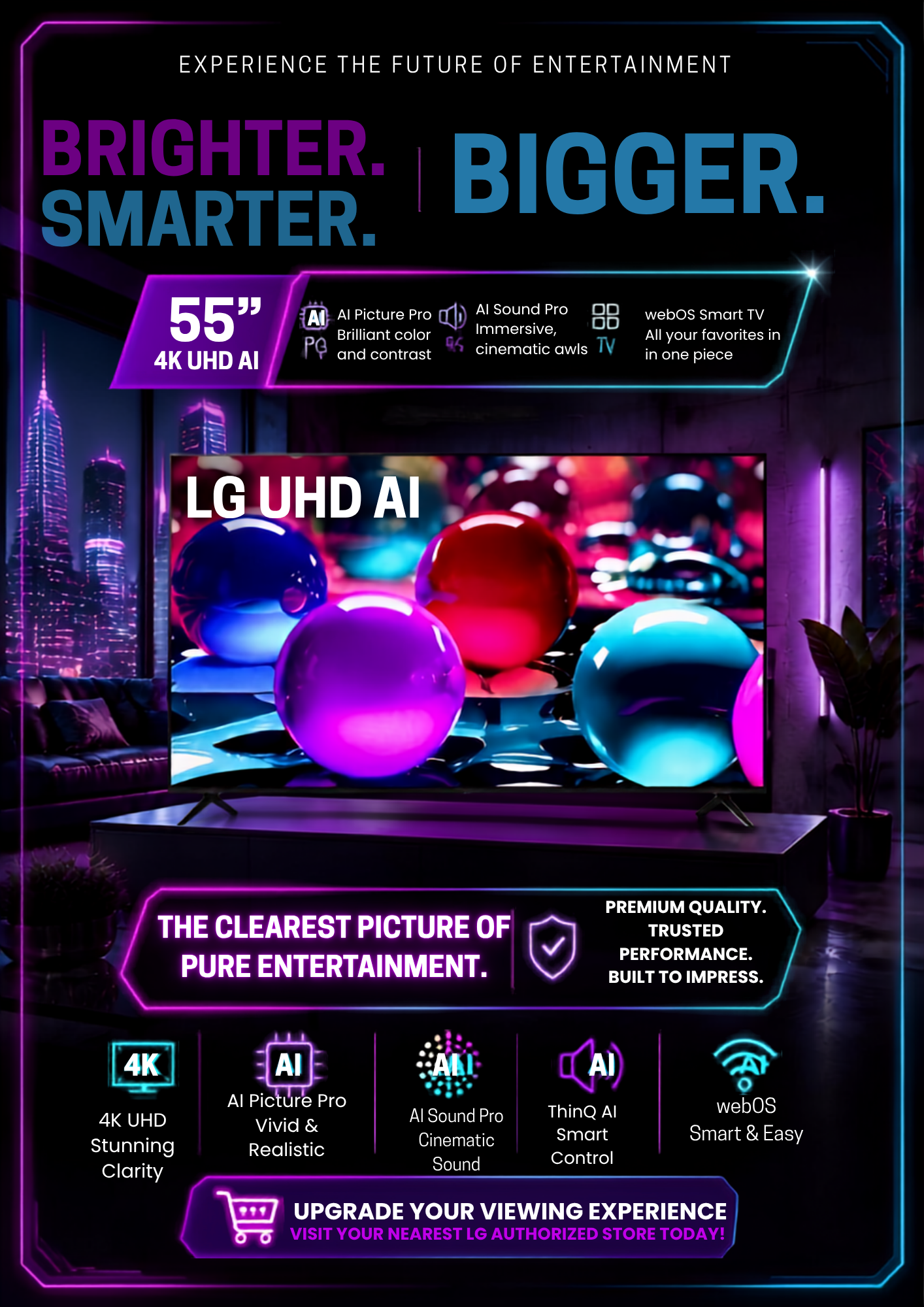 LG 55" 4K UHD AI Smart TV