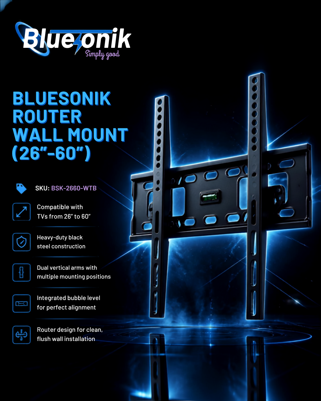 Bluesonik TV Wall Mount (26″–60″) 📺