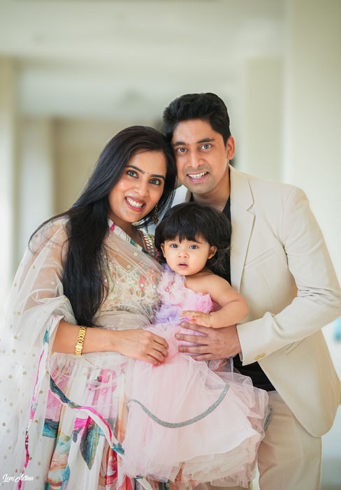 Baby’s first birthday candid photos with family in Visakhapatnam