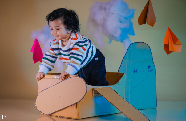 eroplane theme baby photoshoot in Vizag by LensAction Photography
