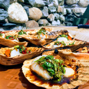 BBQ Scallops in shells