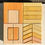 Thumbnail: Wooden square mosaic with geometric patterns and various shades of orange and yellow.