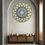 Thumbnail: "Spirituele Symfonie" Handgeschilderde Wandmandala