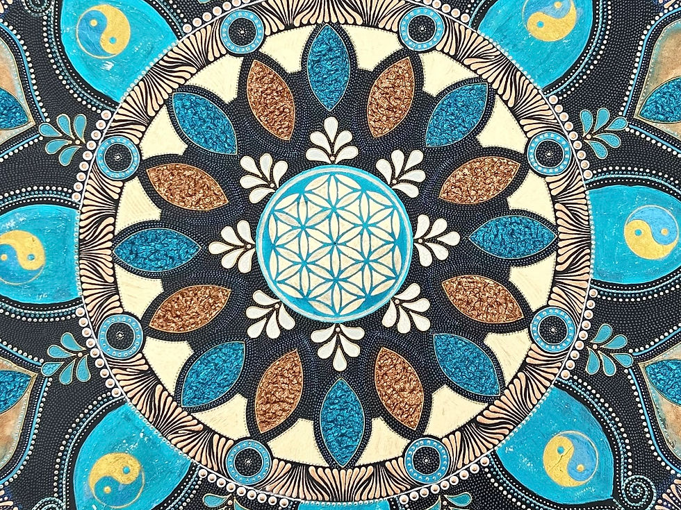 Thumbnail: "Mystieke Schoonheid" Handbeschilderde Mandala Wanddecoratie 'Universe'