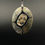 Thumbnail: Ovale handbeschilderde hanger met bijpassende ketting