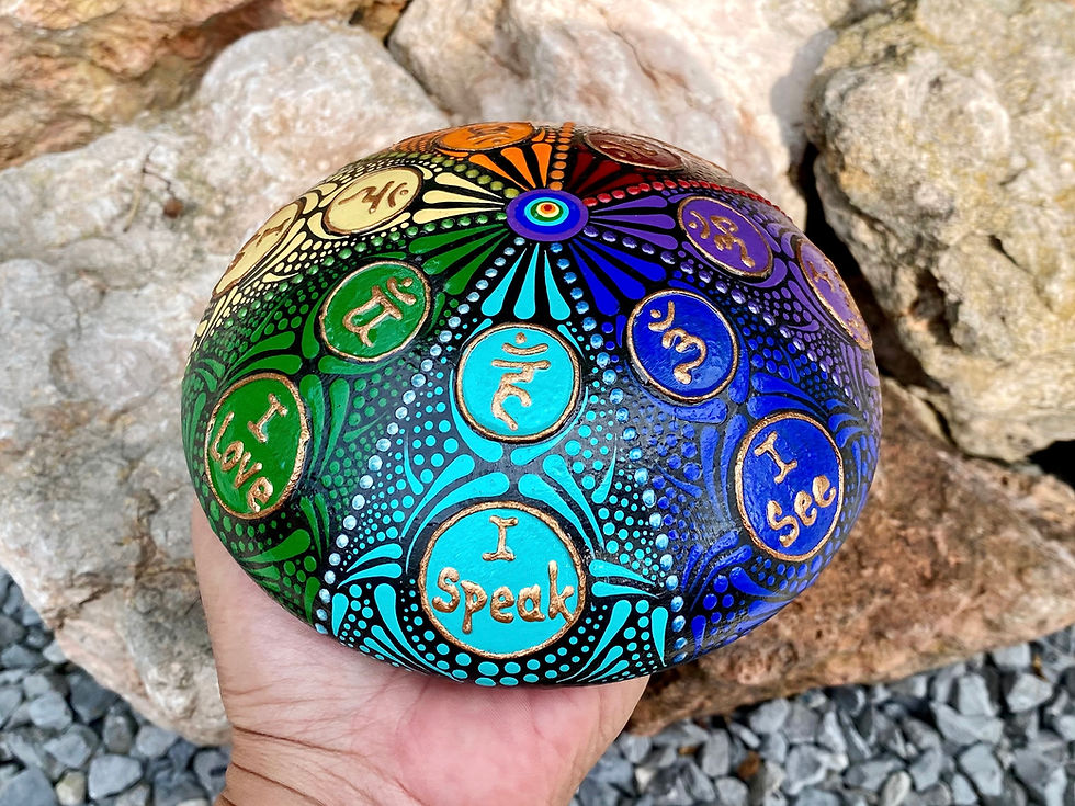 Thumbnail: Chakra steen voor meditatie, balans en harmonie 14 cm. diameter 7 cm. hoogte zenkunst