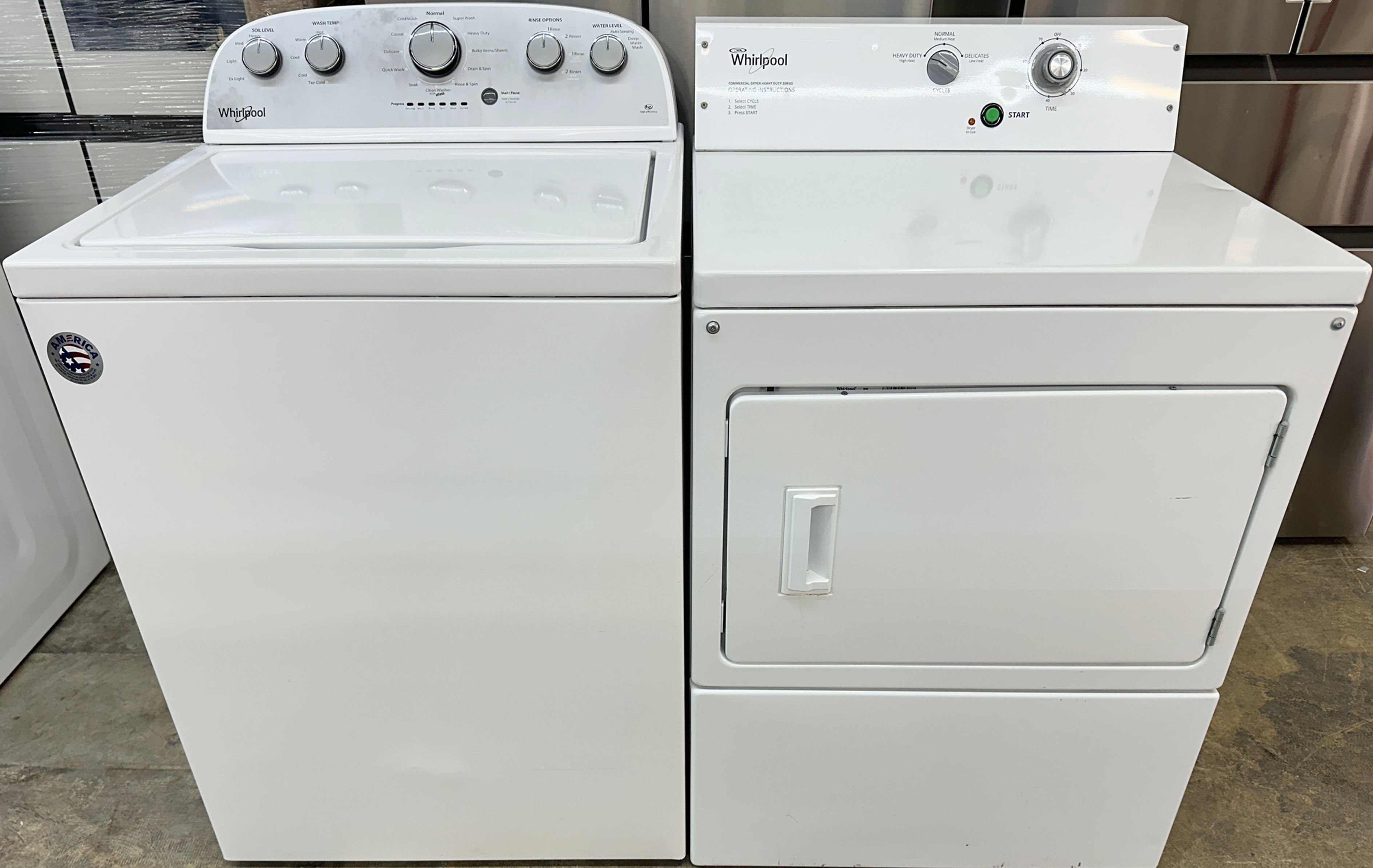 Whirlpool Refurbished Washer and Dryer, Top Load 3.5 cu.ft Irving 0660