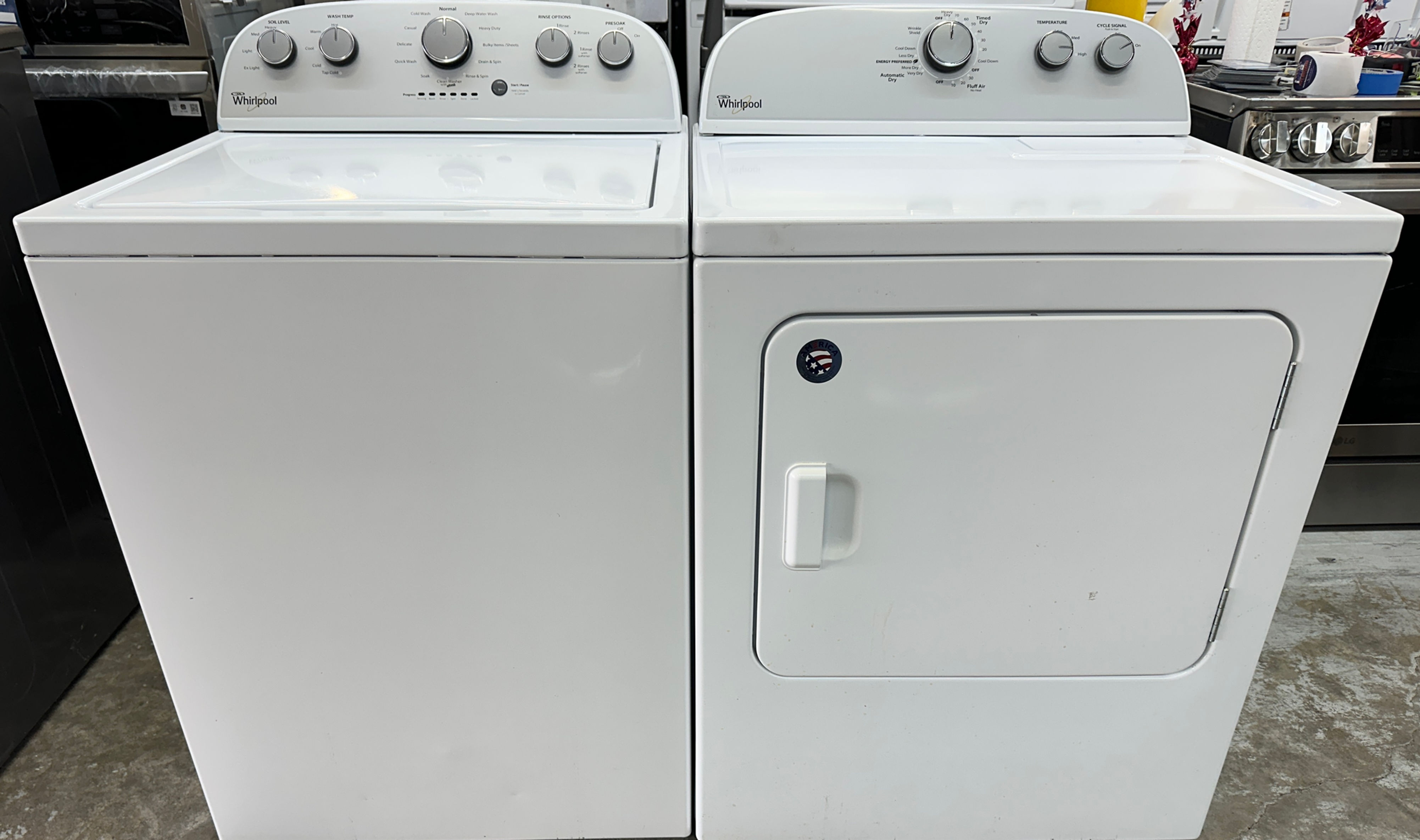 Whirlpool Refurbished Washer and Dryer, Top load 4.3 cu.ft Irving 2978