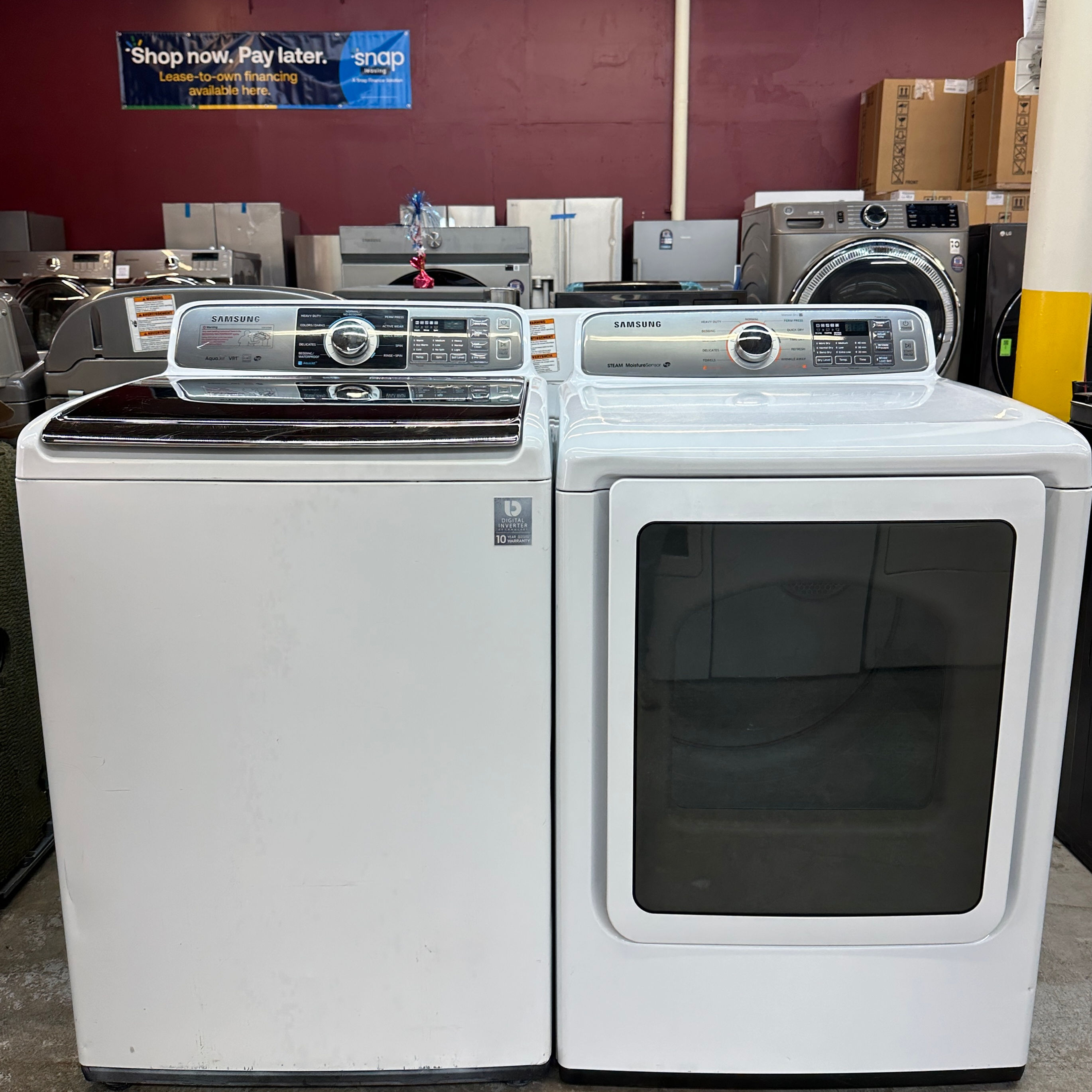 Samsung Refurbished Washer and Dryer, Top load 4.8 cu.ft Irving 6619