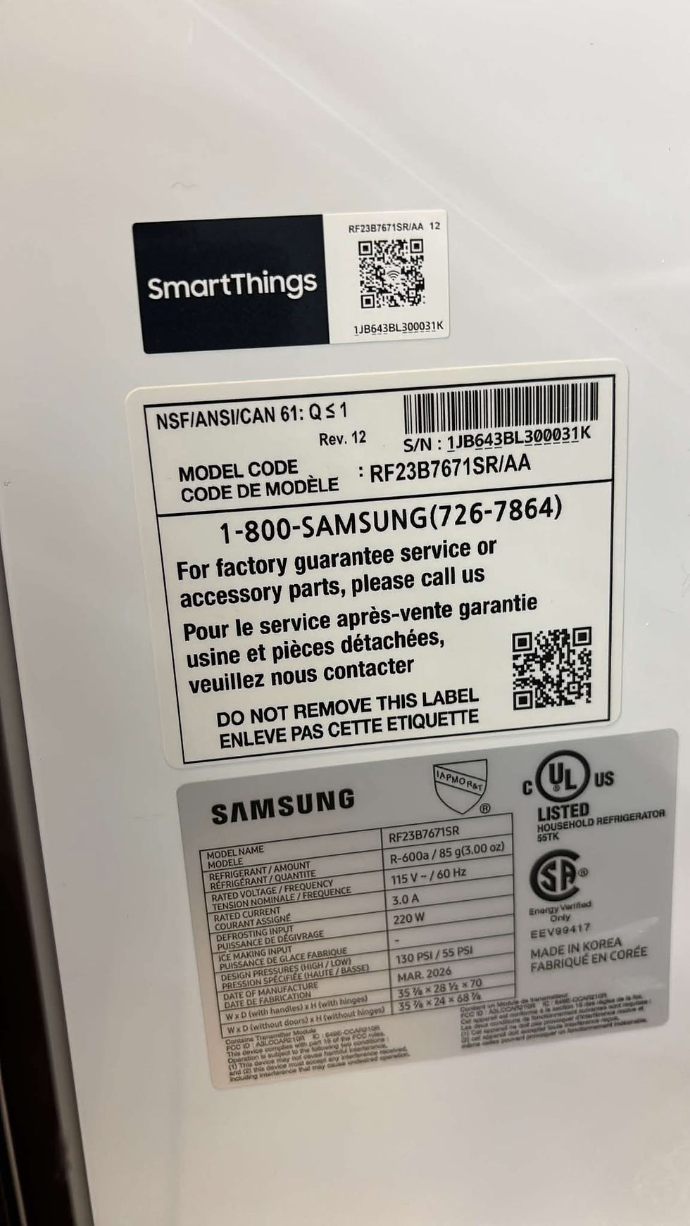 Thumbnail: Samsung RF23B7671SR Refrigerator 23 CF - 4-Doors - Scratch and Dent 