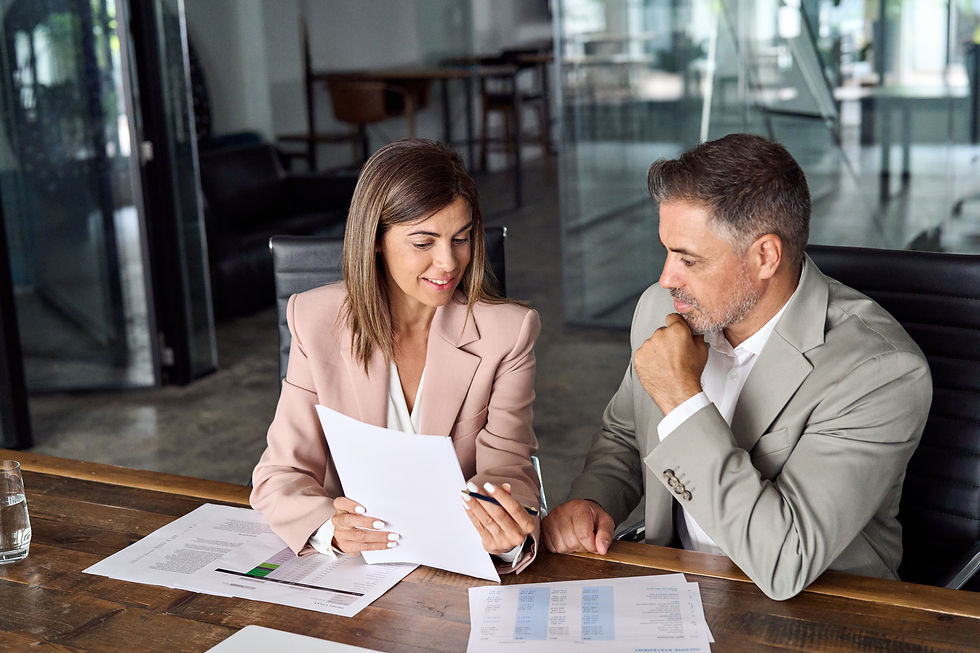 Attorney and client discussing how to protect their business from martial asset. 