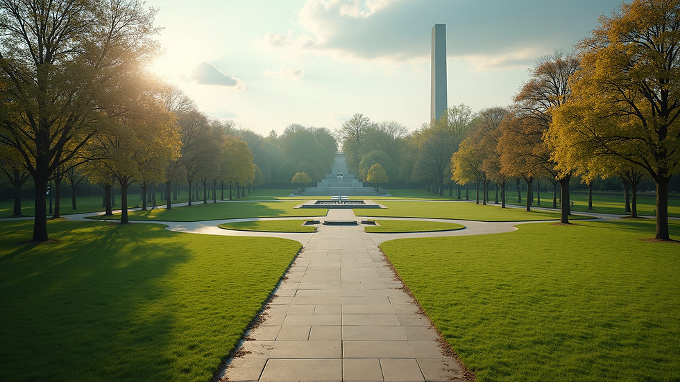 High angle view of a serene empty park landscape