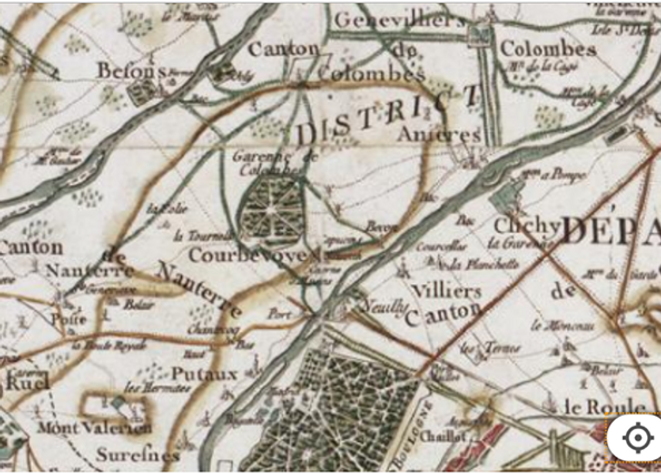 Vue Neuilly Courbevoie réalisée entre 1756 et 1793