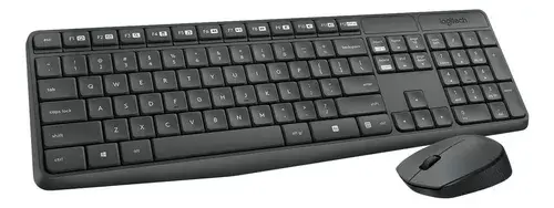 Miniatura: Kit de teclado y mouse inalámbrico Logitech MK235 Español de color Gris Grafito