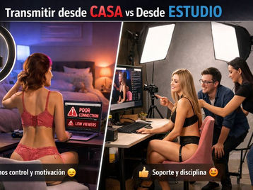 modelo transmitiendo desde casa vs desde agencia