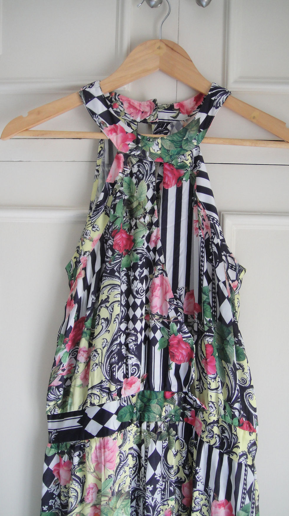 Thumbnail: Vestido longo seda estampado Aquamar