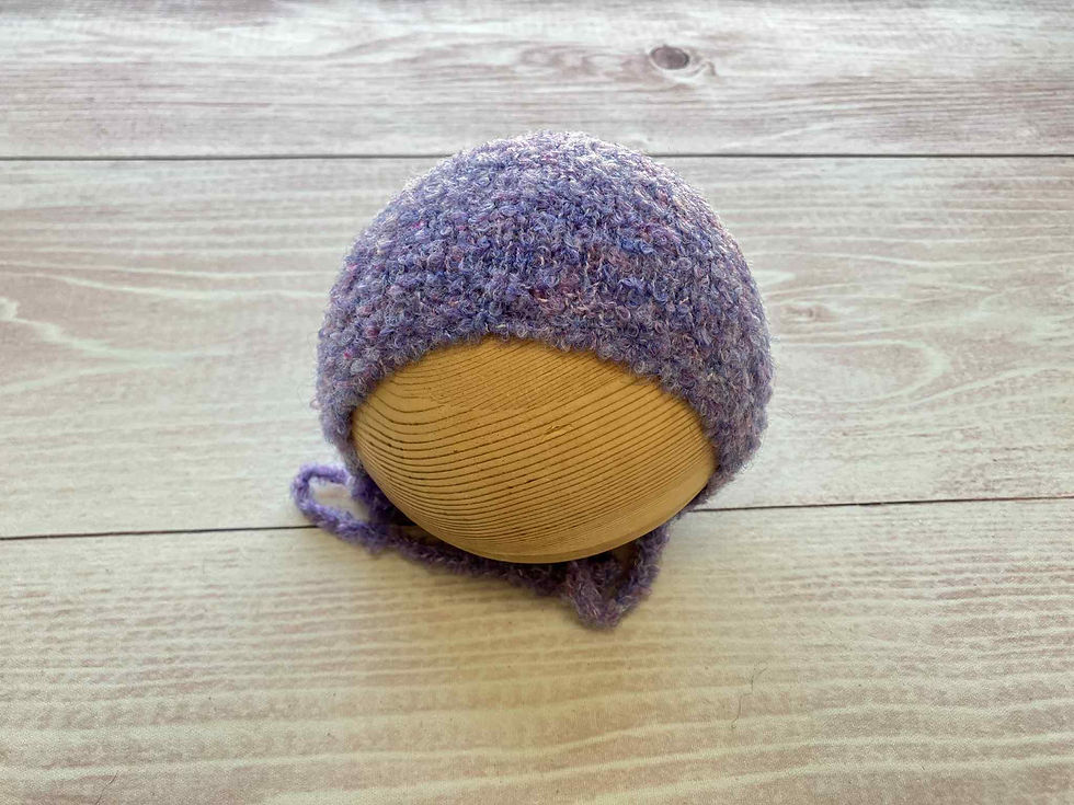 サムネイル： 新作・チクチクしない・新生児用・ボンネット帽子のみ・８番・上質のアルパカ＆ウール・ループ毛系