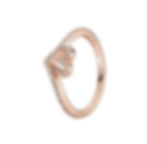 Wishbone Sparkling Rose Gold Cut Ring