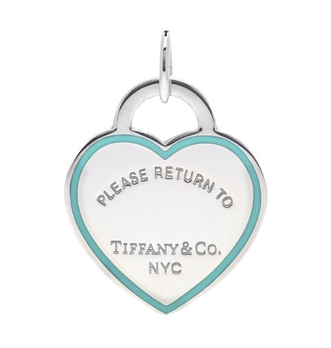 Return to Tiffany™ Enamel Border Heart Tag Pendant in Silver