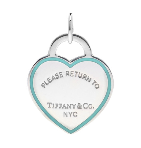 Return to Tiffany™ Enamel Border Heart Tag Pendant in Silver