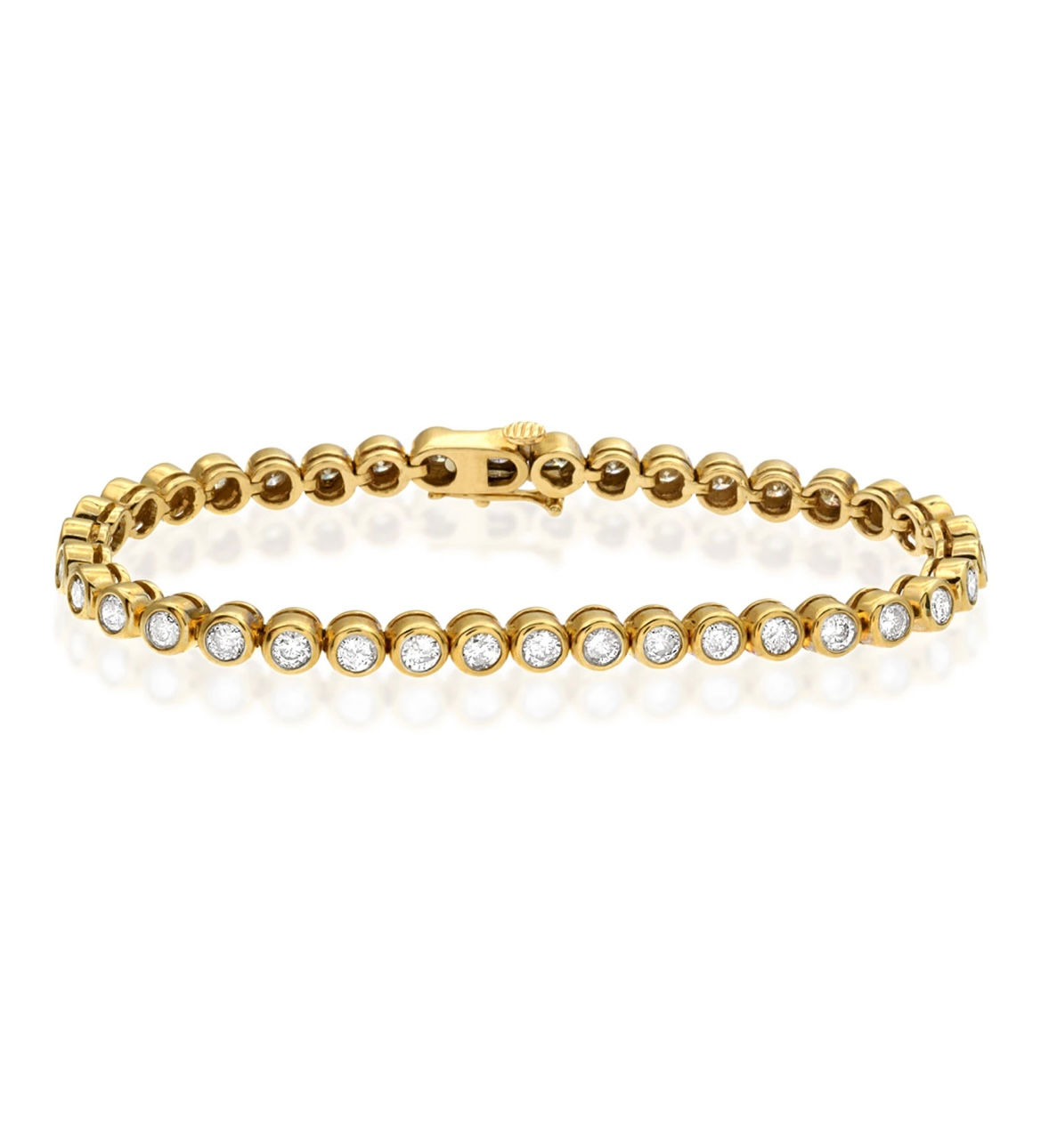 1ct Circular Tennis Bracelet Rub Over Style In Gold