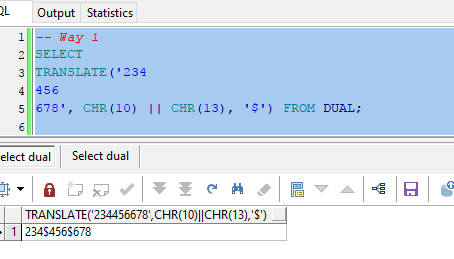 Remove newline in PLSQL