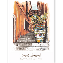 Travel journal inspired by Italy with Sicily cover illustration