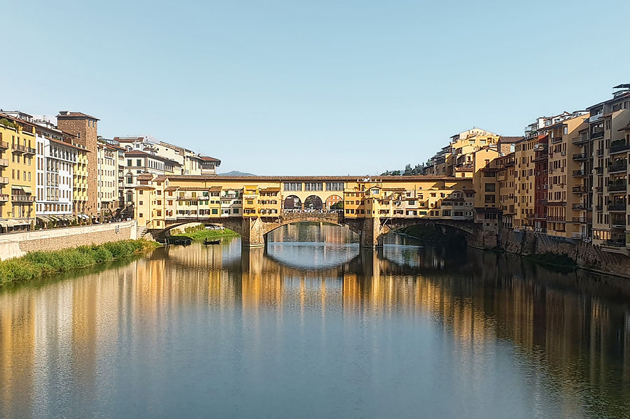 Ponte Vecchio over the Arno River at sunset