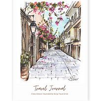 Travel journal inspired by Greece with Crete cover illustration