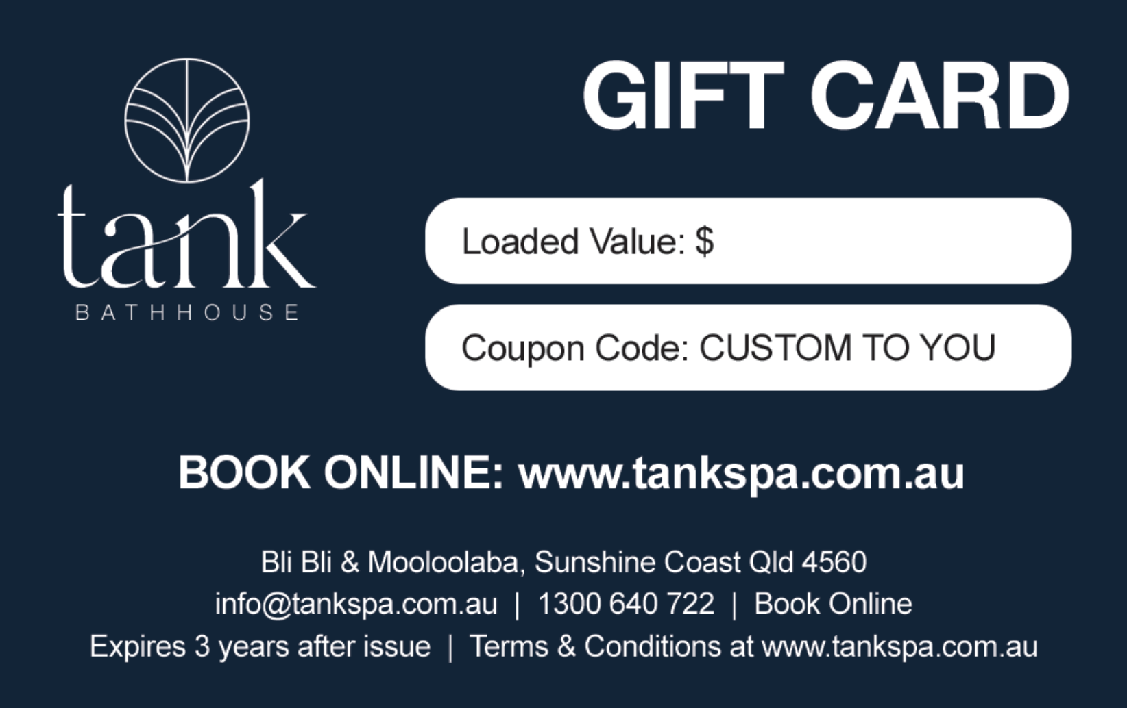 Gift Vouchers | TANK Bathhouse