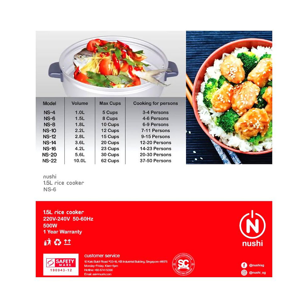 Thumbnail: Nushi 1.5L Classic Rice Cooker NS-6(GR)