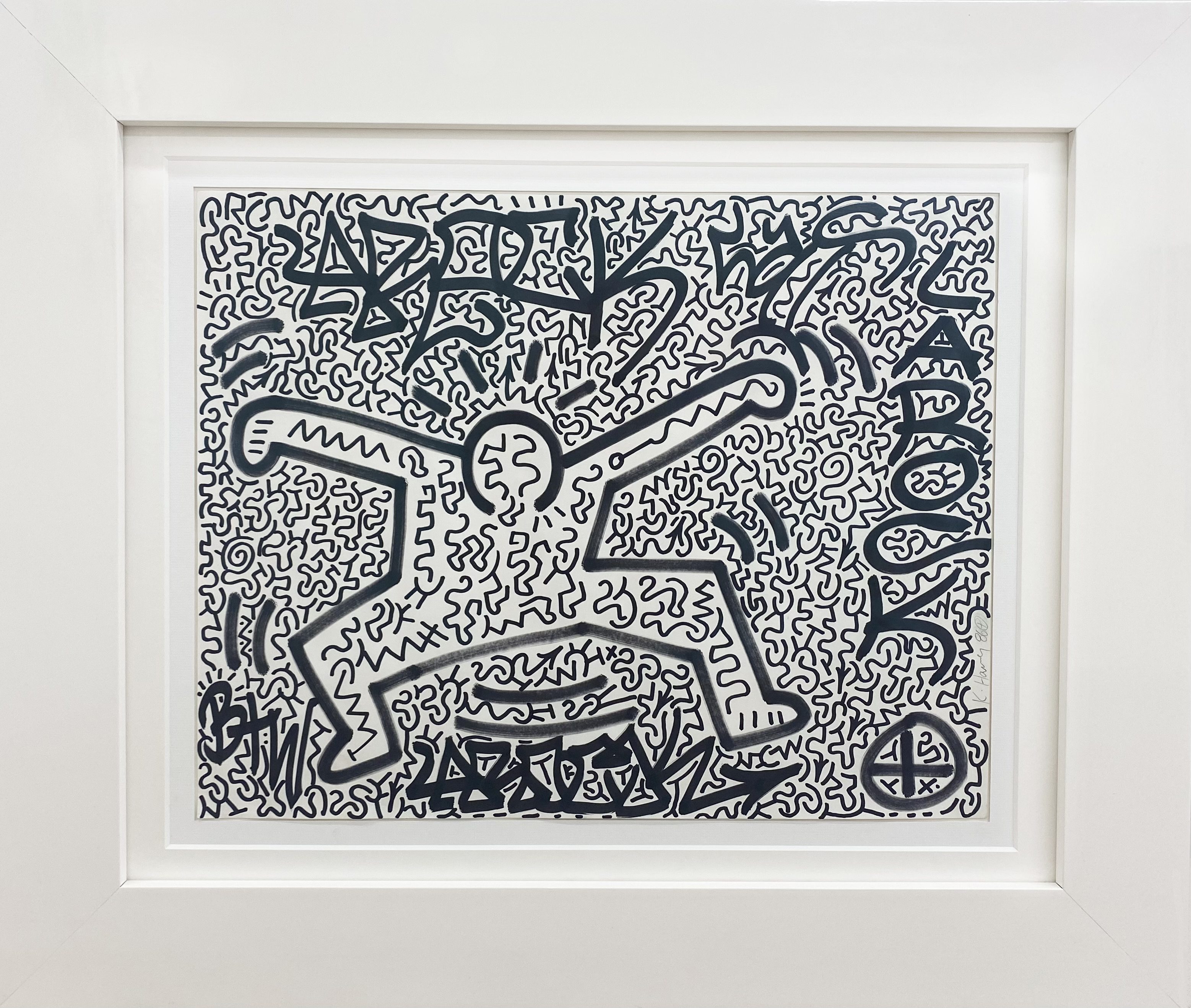 Keith Haring and LA II Untitled (Jumping Man with Rocks)