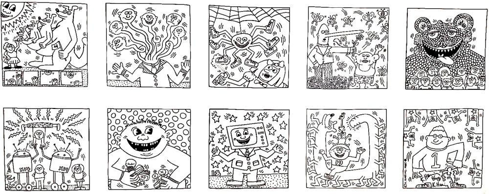 Haring Coloring Book with Original Illustration