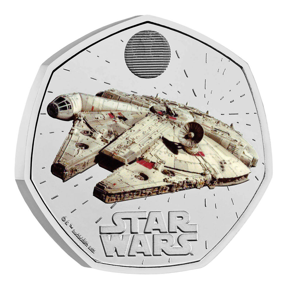 Miniatura: 2024 Star Wars Millennium Falcon 50p - Coloured Royal Mint Pack