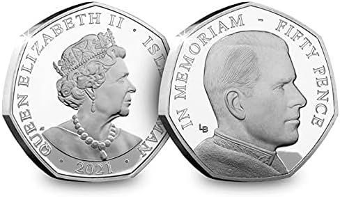 Miniaturbild: 2021 Isle of Man Prince Philip In Memoriam 50p (Six Coin Set) BUNC